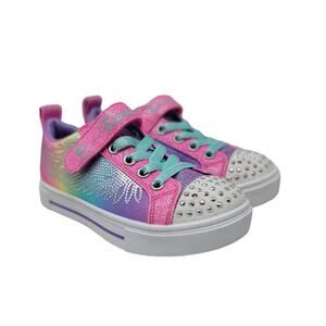Skechers Girls Twinkle Sparks Winged Magic Sneaker Hot Pink Multi NWOB Size 11